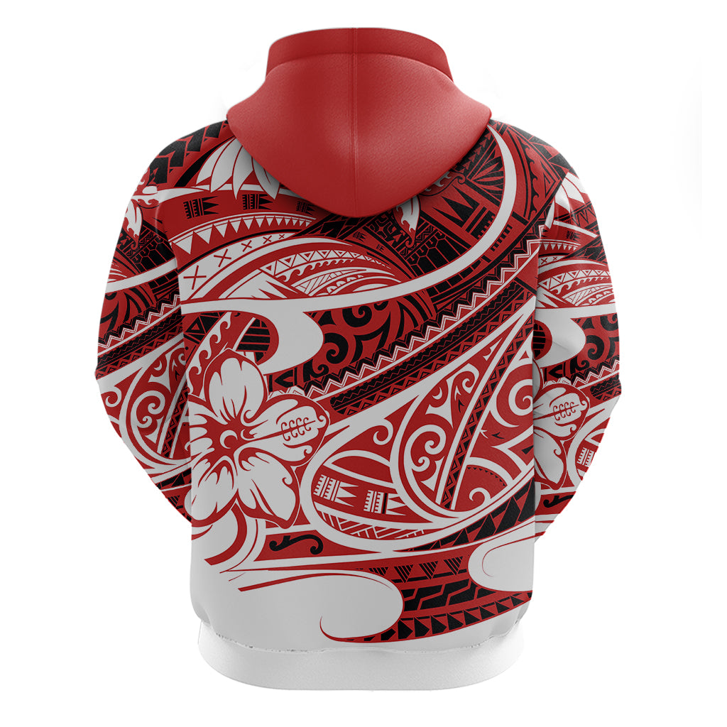 Polynesian Tribal Hoodie Red LT6 - Wonder Print Shop