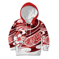 Polynesian Tribal Kid Hoodie Red LT6 - Wonder Print Shop