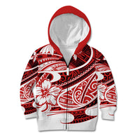 Polynesian Tribal Kid Hoodie Red LT6 - Wonder Print Shop