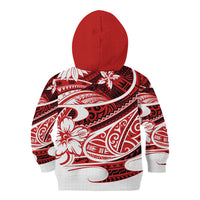Polynesian Tribal Kid Hoodie Red LT6 - Wonder Print Shop