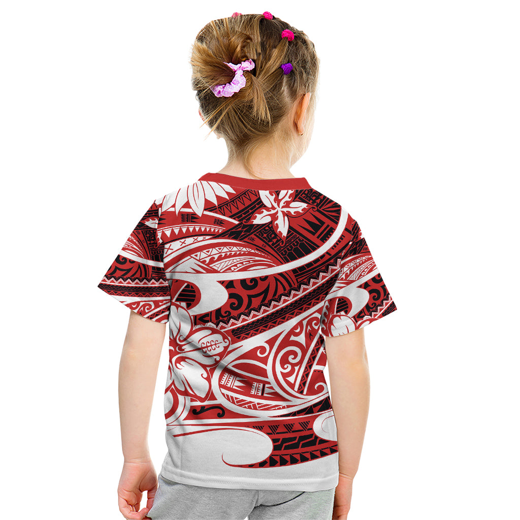 Polynesian Tribal Kid T Shirt Red LT6 - Wonder Print Shop