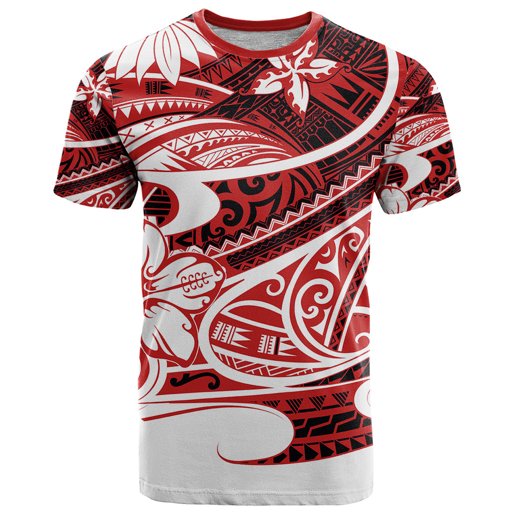 Polynesian Tribal T Shirt Red LT6 - Wonder Print Shop