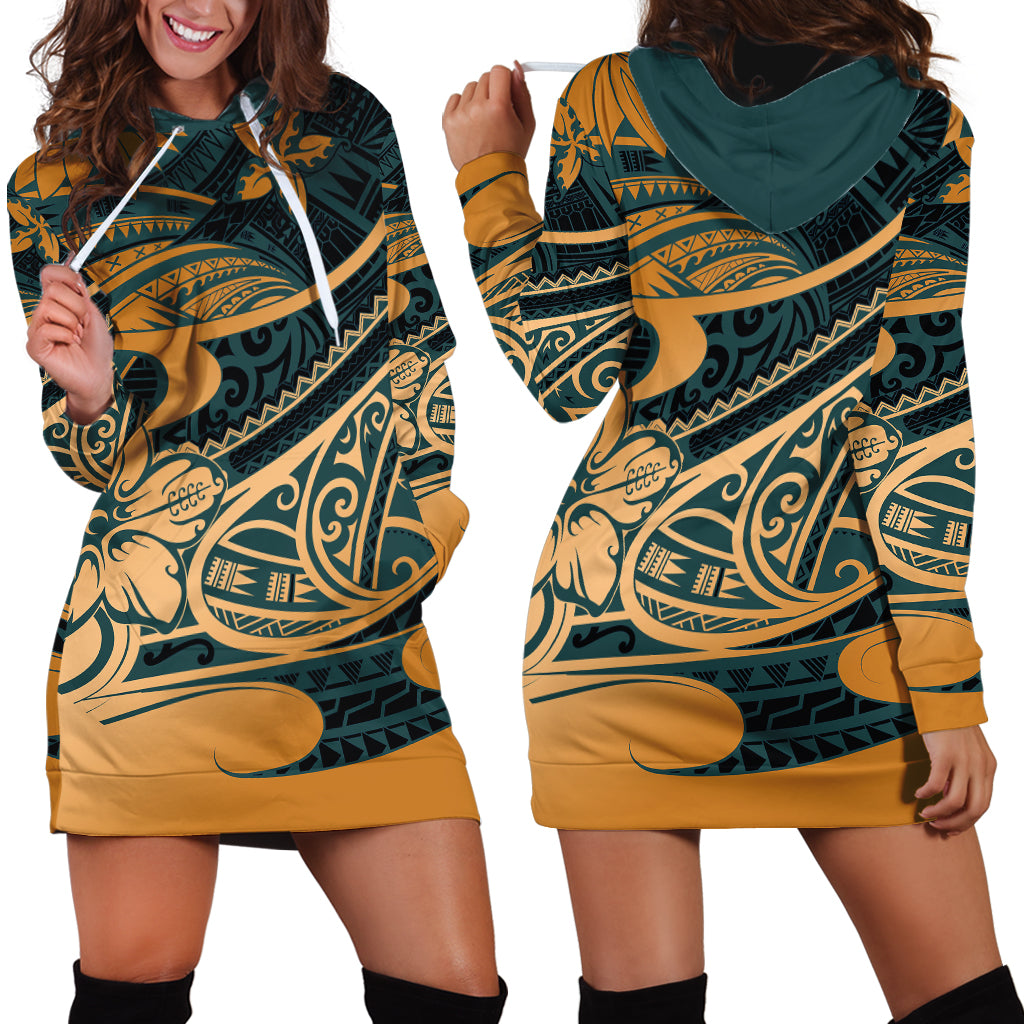 Polynesian Tribal Hoodie Dress LT6 - Wonder Print Shop