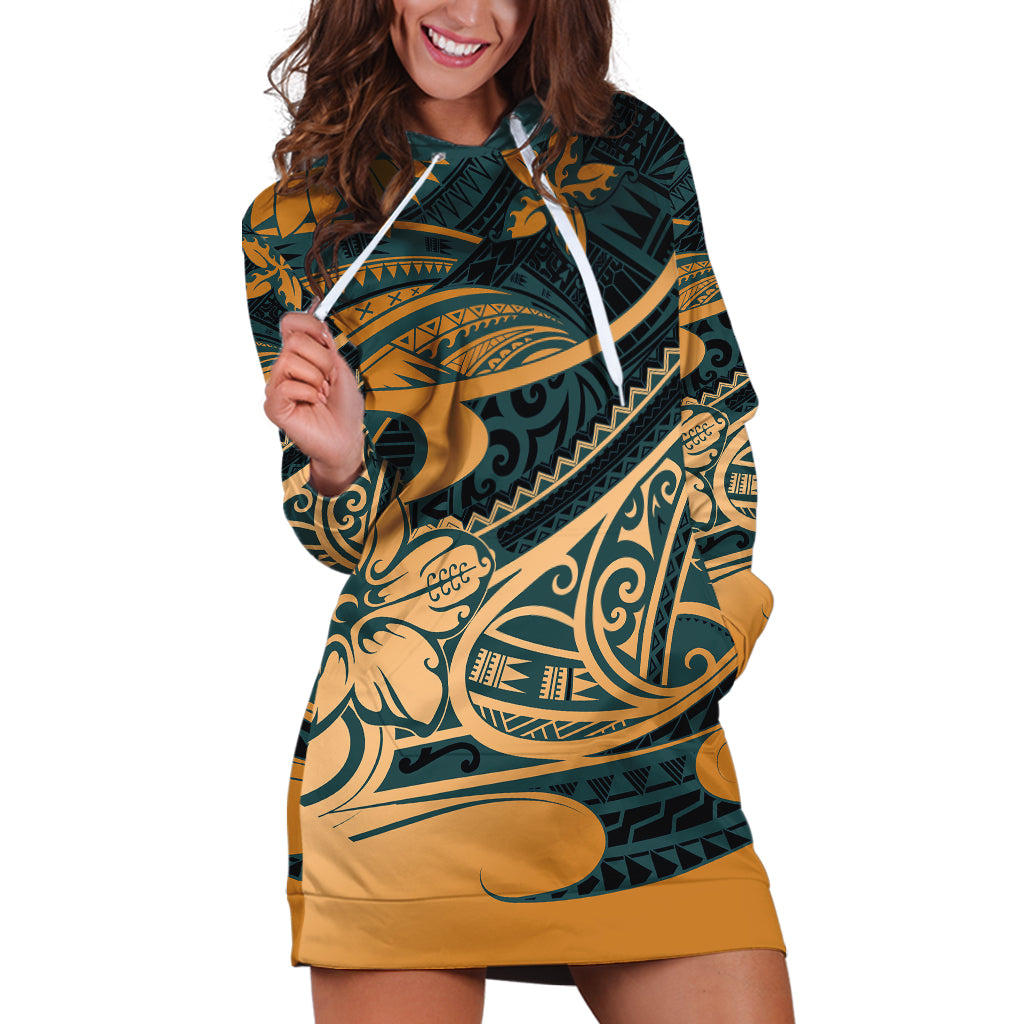 Polynesian Tribal Hoodie Dress LT6 - Wonder Print Shop