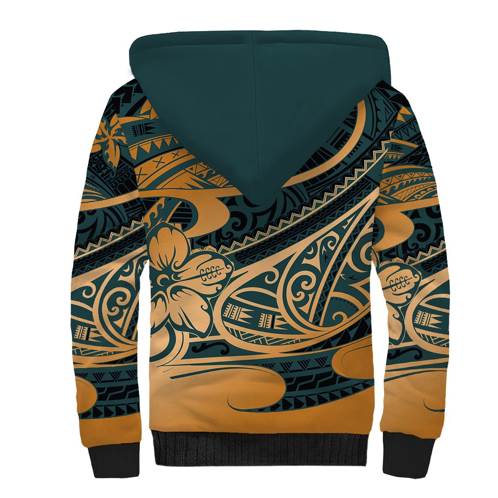 Polynesian Tribal Sherpa Hoodie LT6 - Wonder Print Shop