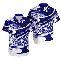Polynesian Tribal Hawaiian Shirt Blue LT6 - Wonder Print Shop