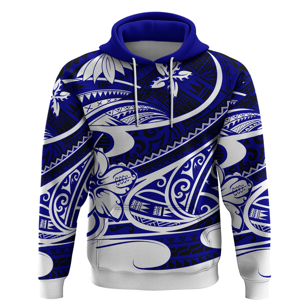 Polynesian Tribal Hoodie Blue LT6 - Wonder Print Shop