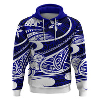 Polynesian Tribal Hoodie Blue LT6 - Wonder Print Shop