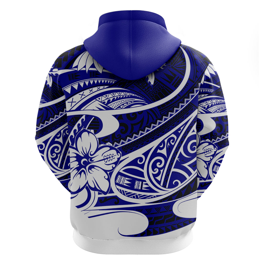 Polynesian Tribal Hoodie Blue LT6 - Wonder Print Shop