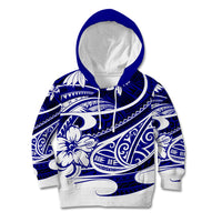 Polynesian Tribal Kid Hoodie Blue LT6 - Wonder Print Shop