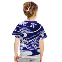 Polynesian Tribal Kid T Shirt Blue LT6 - Wonder Print Shop