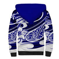 Polynesian Tribal Sherpa Hoodie Blue LT6 - Wonder Print Shop