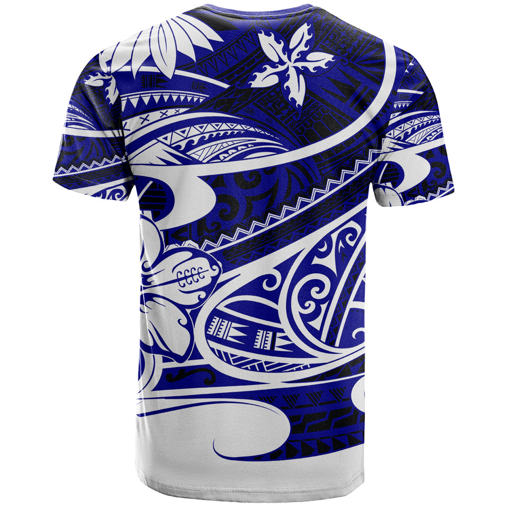 Polynesian Tribal T Shirt Blue LT6 - Wonder Print Shop