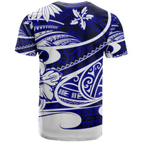 Polynesian Tribal T Shirt Blue LT6 - Wonder Print Shop