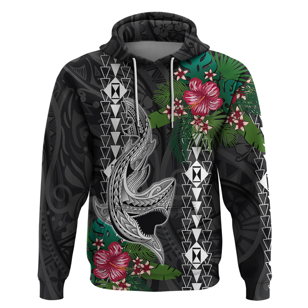 Hawaii Kakau Hoodie Mix Sharks Polynesian Hibiscus LT6 - Wonder Print Shop