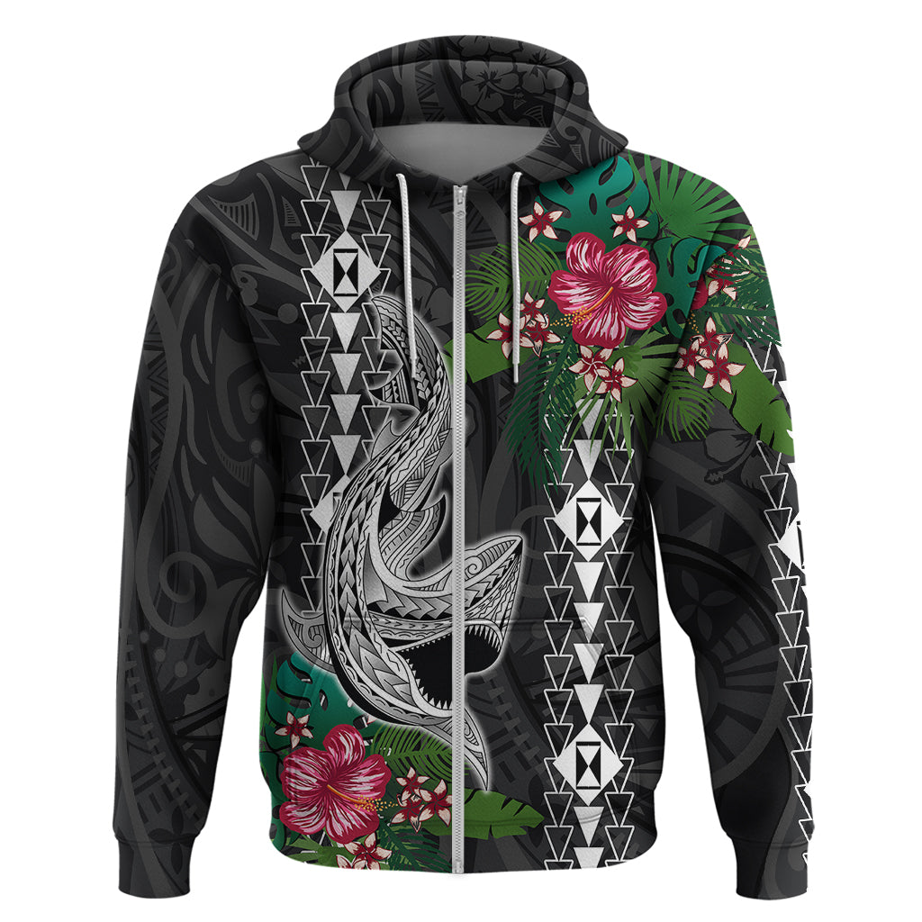 Hawaii Kakau Hoodie Mix Sharks Polynesian Hibiscus LT6 - Wonder Print Shop