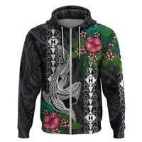 Hawaii Kakau Hoodie Mix Sharks Polynesian Hibiscus LT6 - Wonder Print Shop