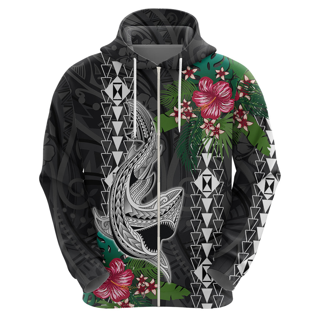 Hawaii Kakau Hoodie Mix Sharks Polynesian Hibiscus LT6 - Wonder Print Shop