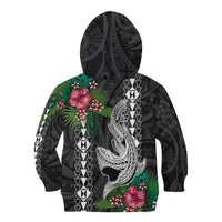 Hawaii Kakau Kid Hoodie Mix Sharks Polynesian Hibiscus LT6 - Wonder Print Shop