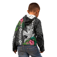 Hawaii Kakau Kid Hoodie Mix Sharks Polynesian Hibiscus LT6 - Wonder Print Shop