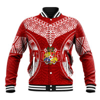 Personalised Tonga Independence Day Baseball Jacket Kupesi Pattern Mix Style LT7 - Wonder Print Shop