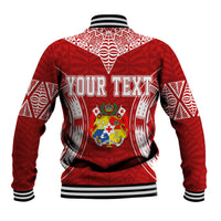 Personalised Tonga Independence Day Baseball Jacket Kupesi Pattern Mix Style LT7 - Wonder Print Shop