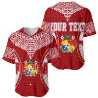 Personalised Tonga Independence Day Baseball Jersey Kupesi Pattern Mix Style LT7 - Wonder Print Shop