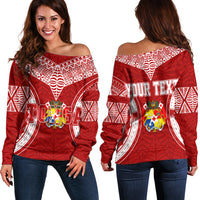 Personalised Tonga Independence Day Off Shoulder Sweater Kupesi Pattern Mix Style - Wonder Print Shop
