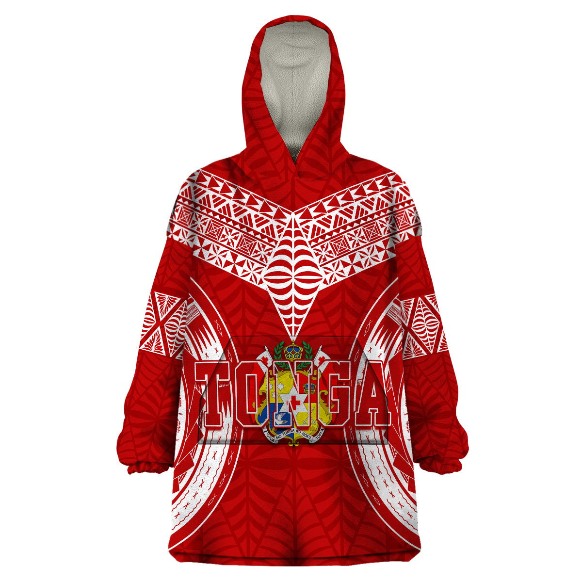 Personalised Tonga Independence Day Wearable Blanket Hoodie Kupesi Pattern Mix Style - Wonder Print Shop