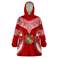 Personalised Tonga Independence Day Wearable Blanket Hoodie Kupesi Pattern Mix Style - Wonder Print Shop