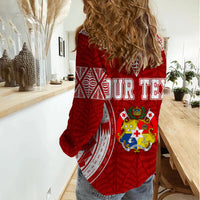 Personalised Tonga Independence Day Women Casual Shirt Kupesi Pattern Mix Style - Wonder Print Shop