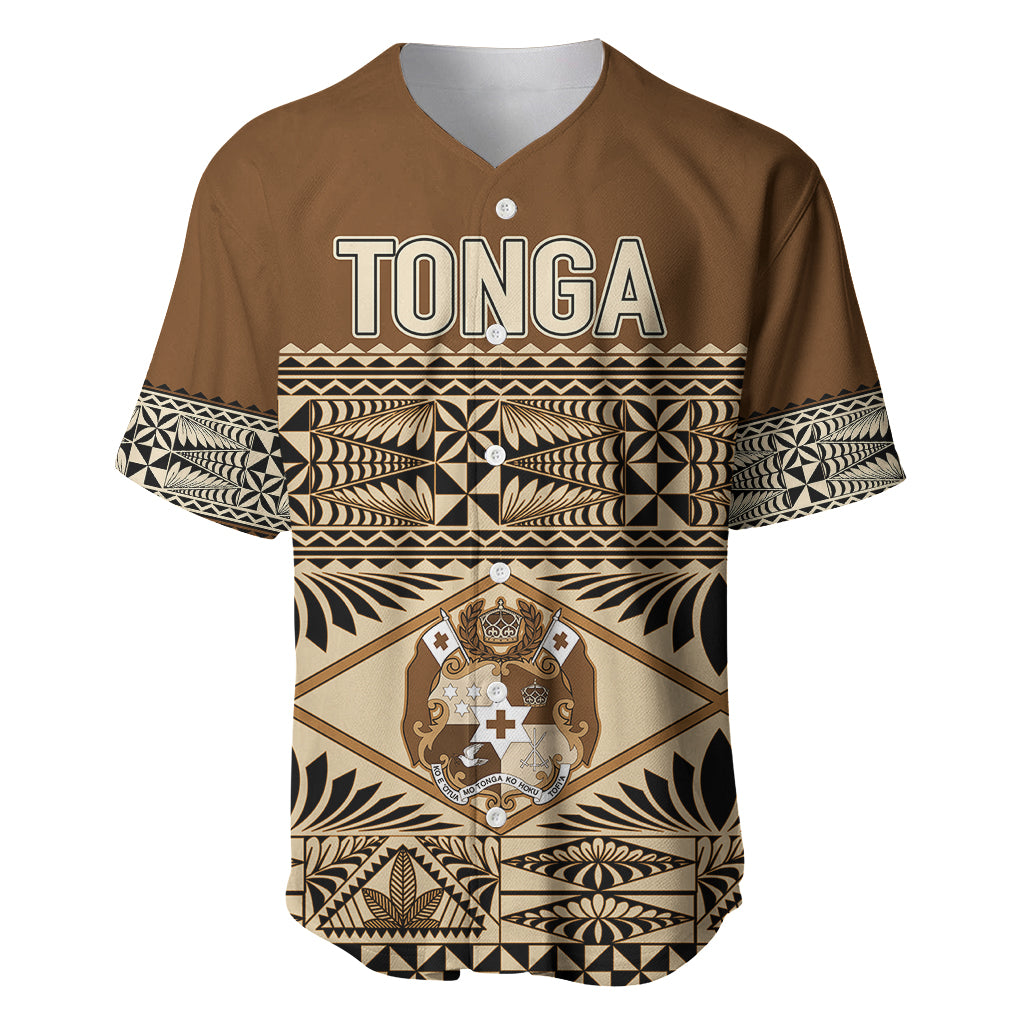Personalised Tonga Independence Day Baseball Jersey Ngatu Tapa Style LT7 - Wonder Print Shop