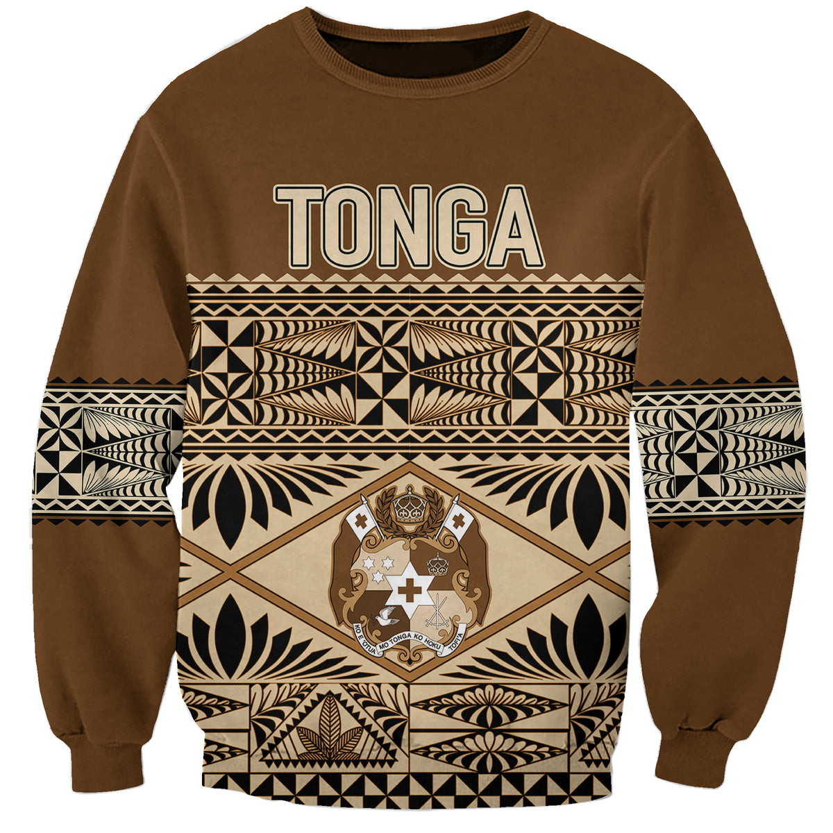 Personalised Tonga Independence Day Sweatshirt Ngatu Tapa Style - Wonder Print Shop