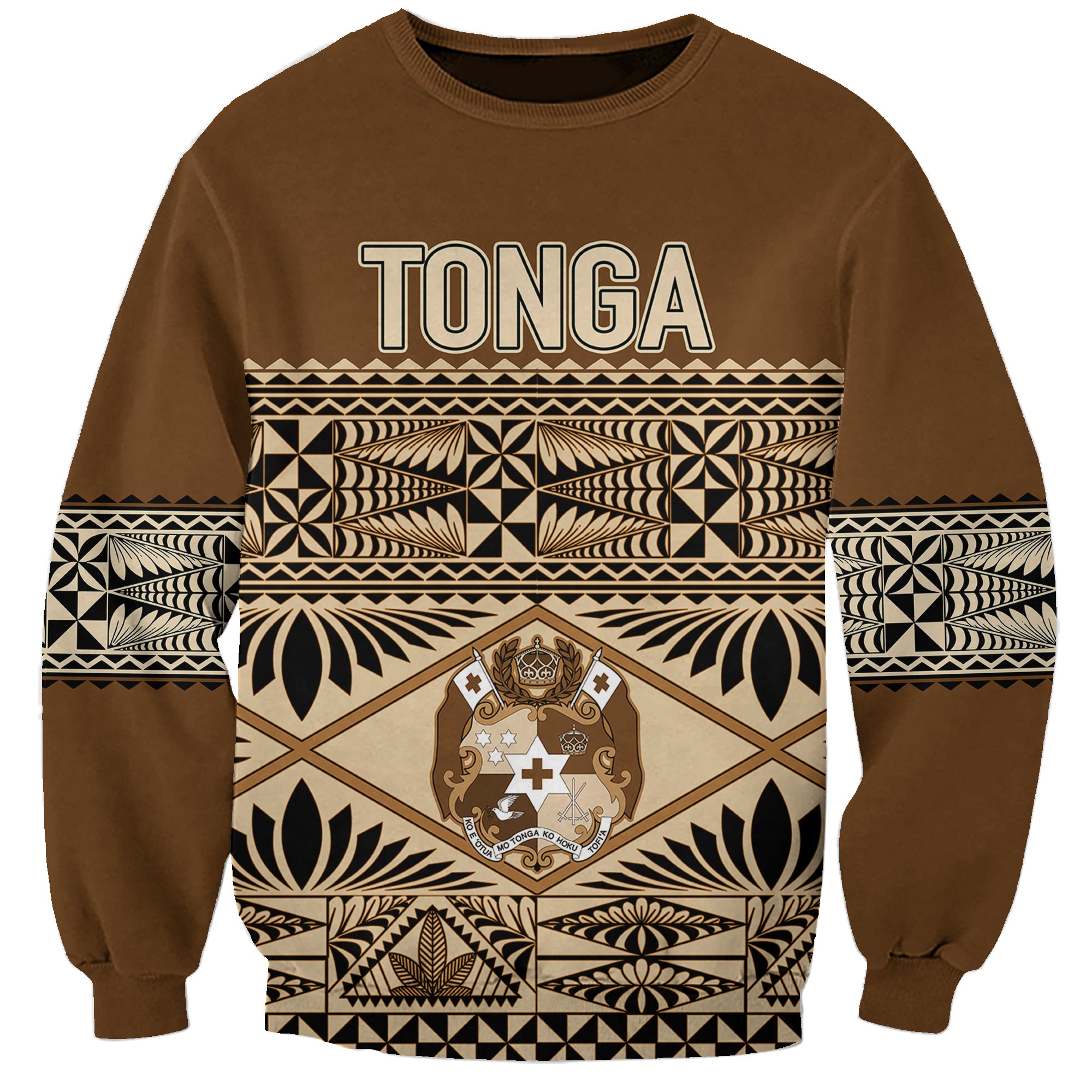 Personalised Tonga Independence Day Sweatshirt Ngatu Tapa Style - Wonder Print Shop