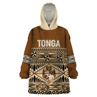 Personalised Tonga Independence Day Wearable Blanket Hoodie Ngatu Tapa Style - Wonder Print Shop