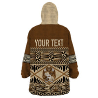 Personalised Tonga Independence Day Wearable Blanket Hoodie Ngatu Tapa Style - Wonder Print Shop