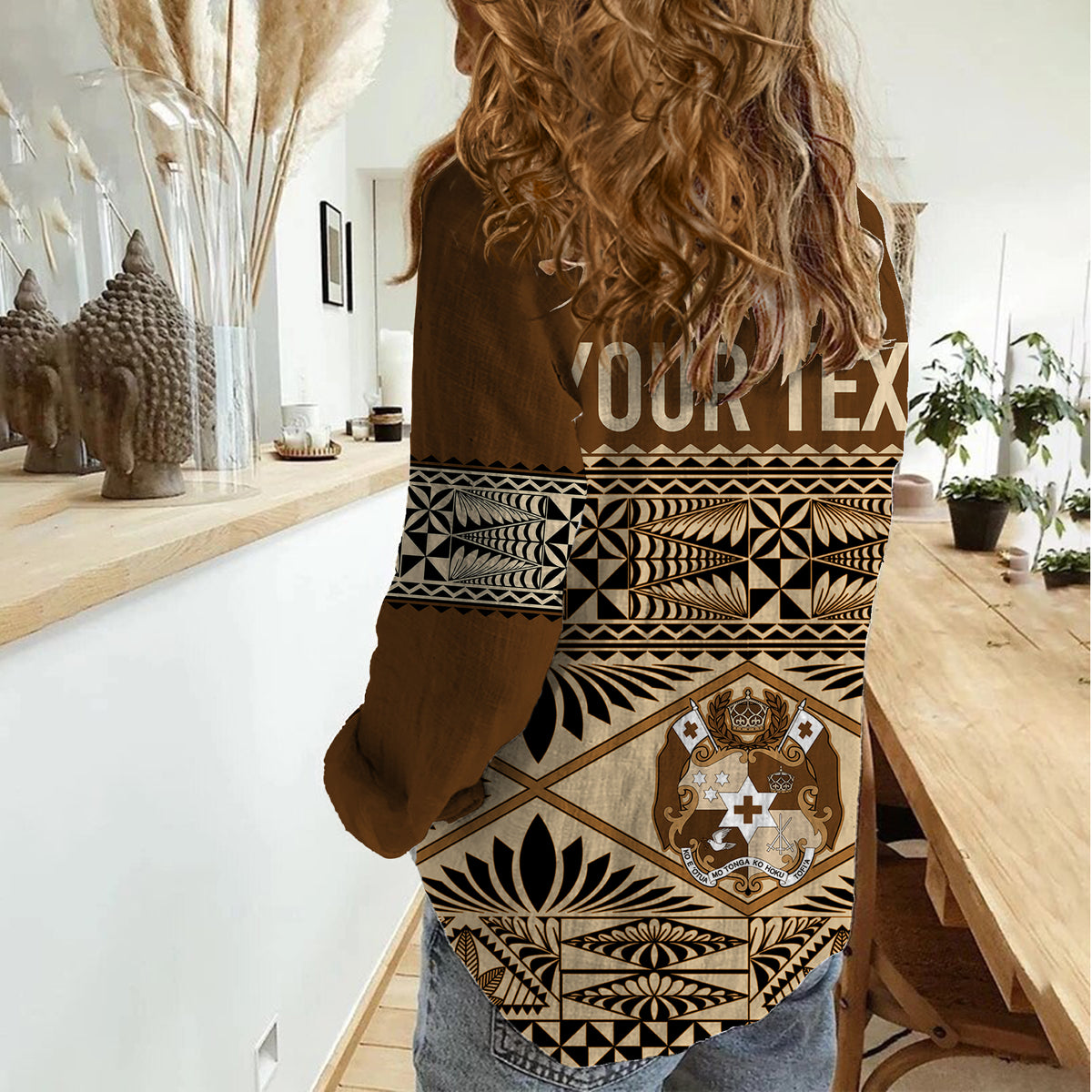 Personalised Tonga Independence Day Women Casual Shirt Ngatu Tapa Style - Wonder Print Shop