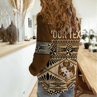 Personalised Tonga Independence Day Women Casual Shirt Ngatu Tapa Style - Wonder Print Shop