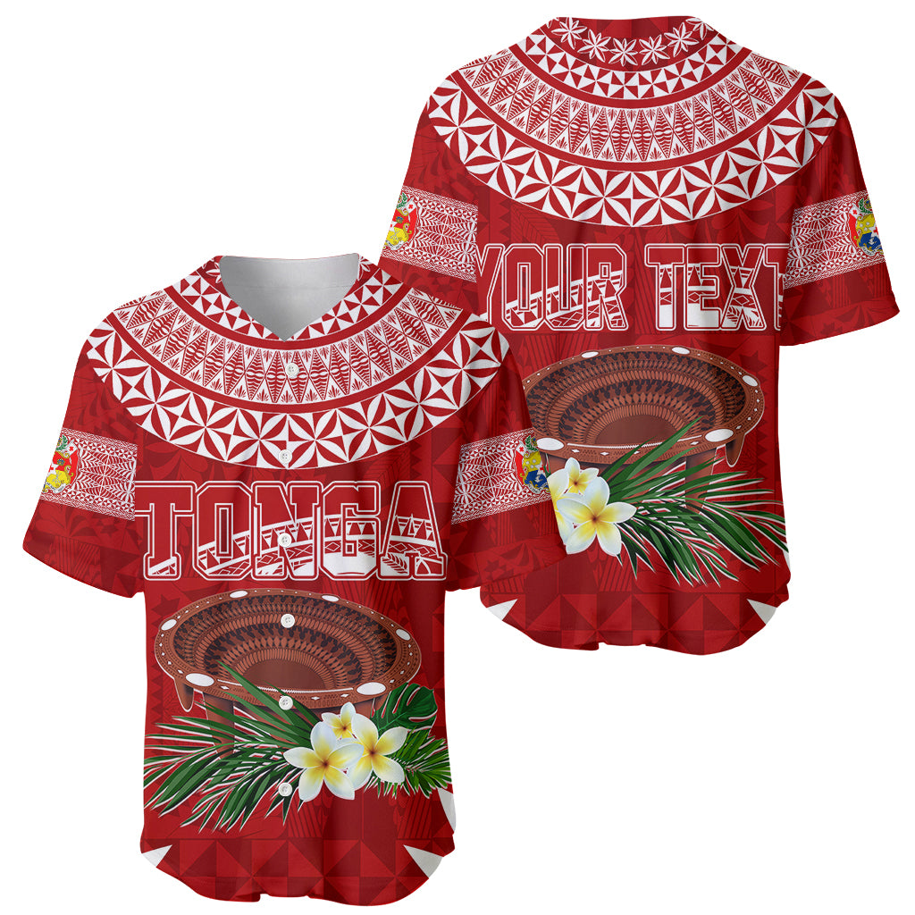 Personalised Tonga Independence Day Baseball Jersey Kumete Kava Bowl With Plumeria LT7 - Wonder Print Shop
