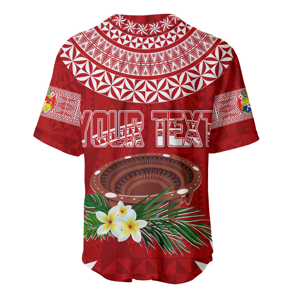 Personalised Tonga Independence Day Baseball Jersey Kumete Kava Bowl With Plumeria LT7 - Wonder Print Shop