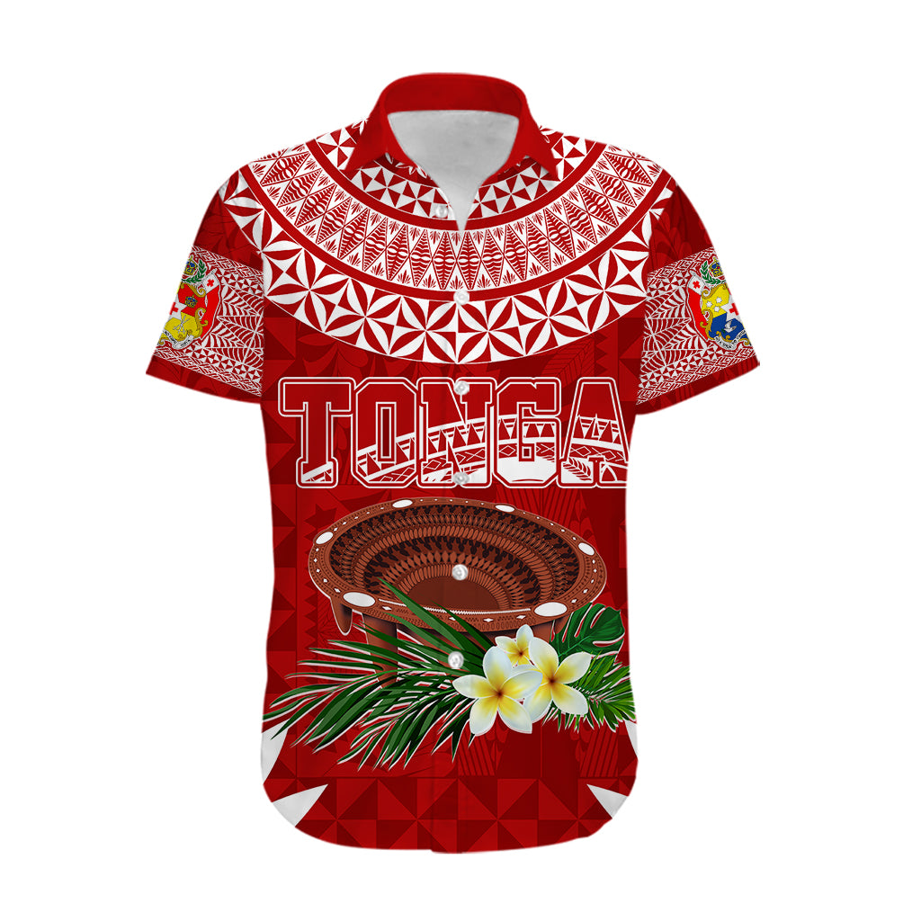 Personalised Tonga Independence Day Hawaiian Shirt Kumete Kava Bowl With Plumeria - Wonder Print Shop