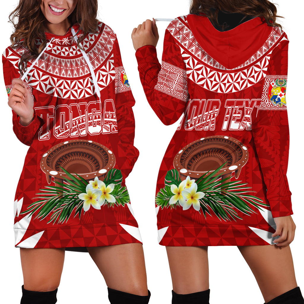 Personalised Tonga Independence Day Hoodie Dress Kumete Kava Bowl With Plumeria - Wonder Print Shop