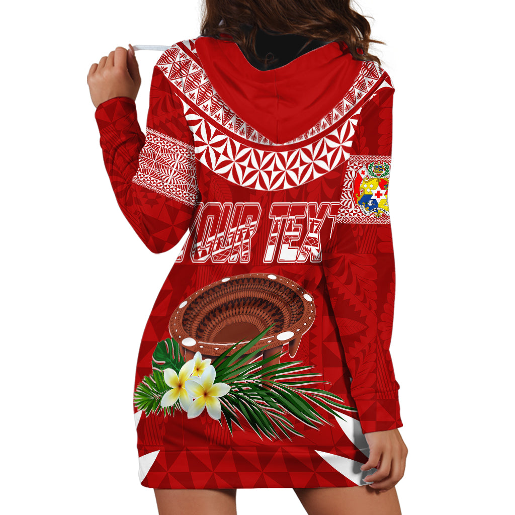 Personalised Tonga Independence Day Hoodie Dress Kumete Kava Bowl With Plumeria - Wonder Print Shop