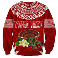 Personalised Tonga Independence Day Sweatshirt Kumete Kava Bowl With Plumeria - Wonder Print Shop