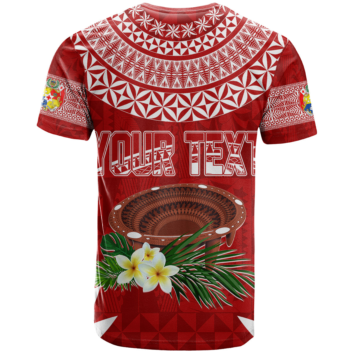 Personalised Tonga Independence Day T Shirt Kumete Kava Bowl With Plumeria - Wonder Print Shop