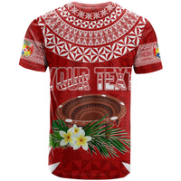 Personalised Tonga Independence Day T Shirt Kumete Kava Bowl With Plumeria - Wonder Print Shop