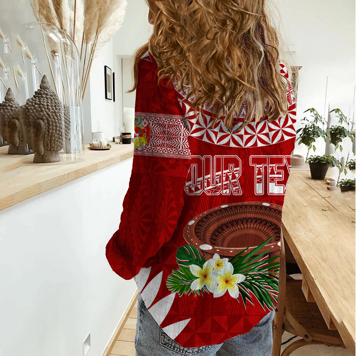 Personalised Tonga Independence Day Women Casual Shirt Kumete Kava Bowl With Plumeria - Wonder Print Shop