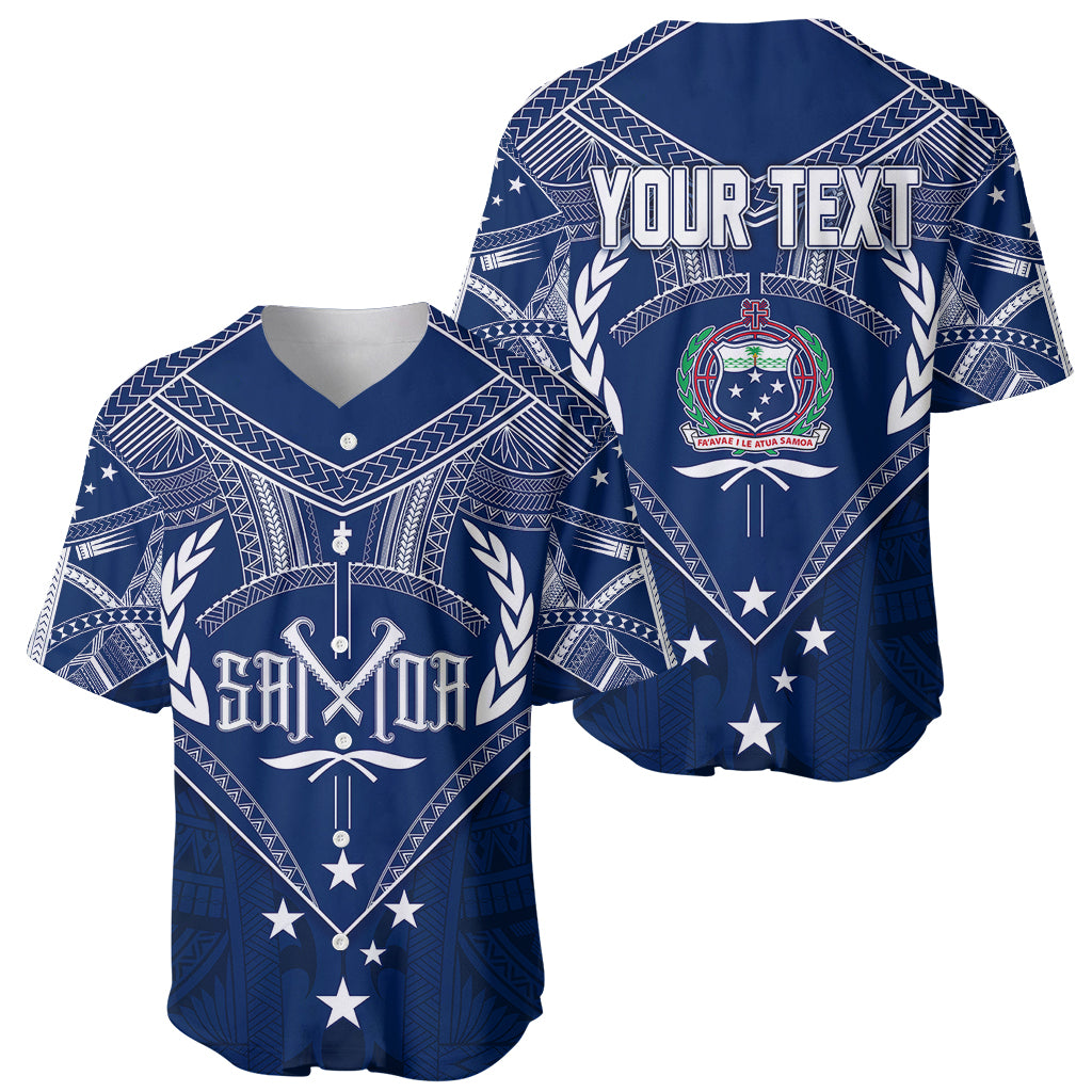 Personalised Samoa Independence Day Baseball Jersey Chest Tattoo Symbolic Style LT7 - Wonder Print Shop