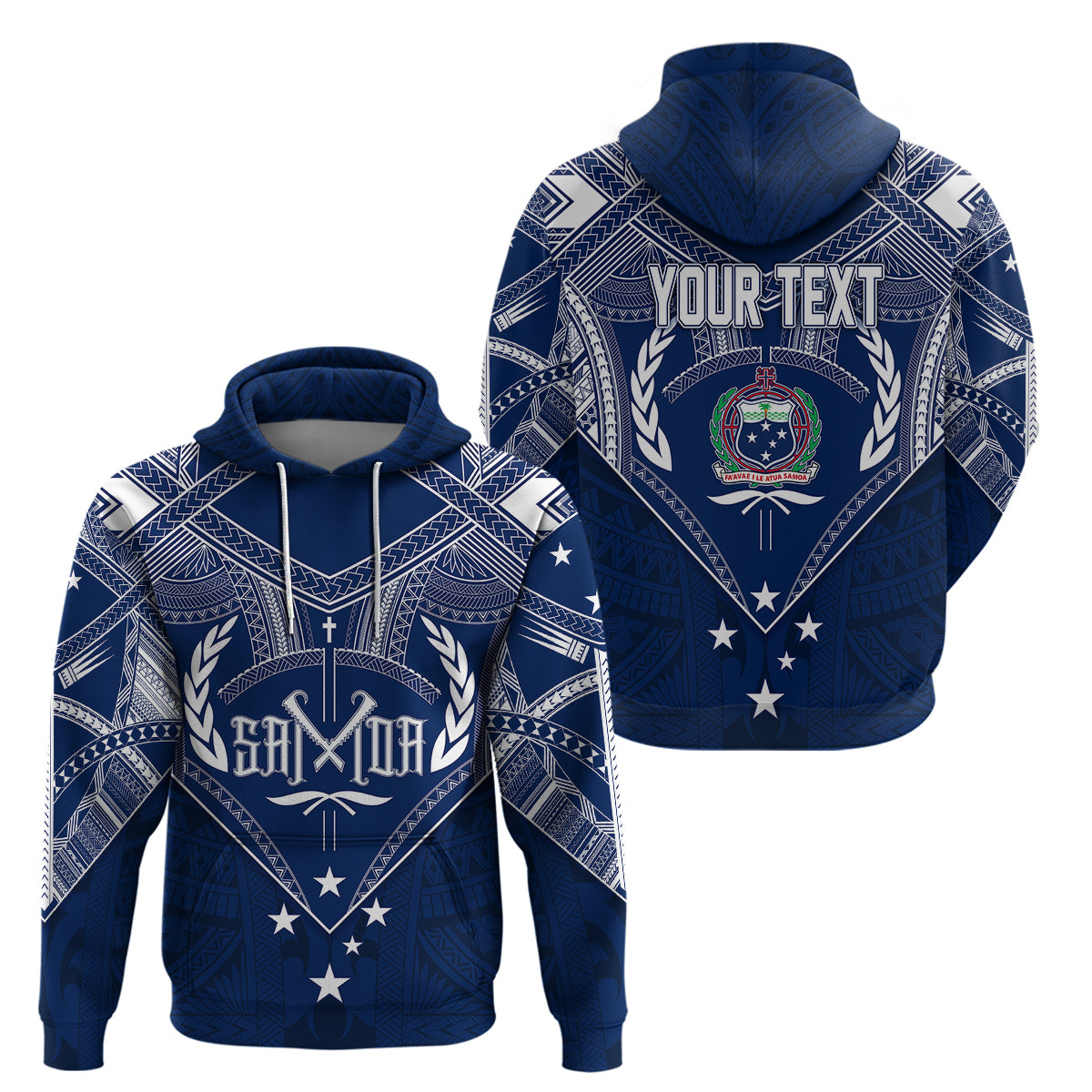 Custom Samoa Independence Day Hoodie Chest Tattoo Symbolic Style - Wonder Print Shop