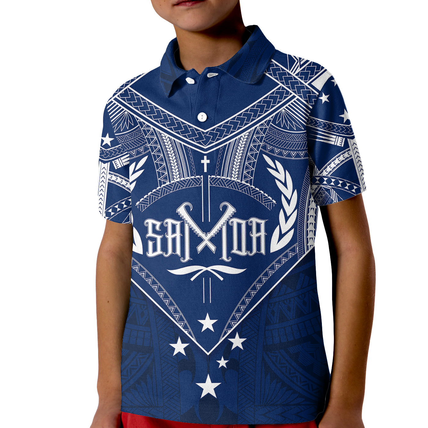 Custom Samoa Polo Shirt Independence Day for Kid Chest Tattoo Symbolic Style - Wonder Print Shop